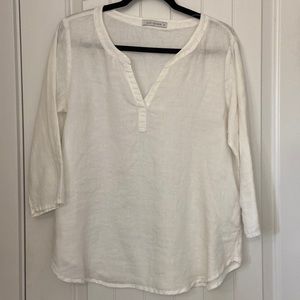 Cut-Loose V neck linen blouse